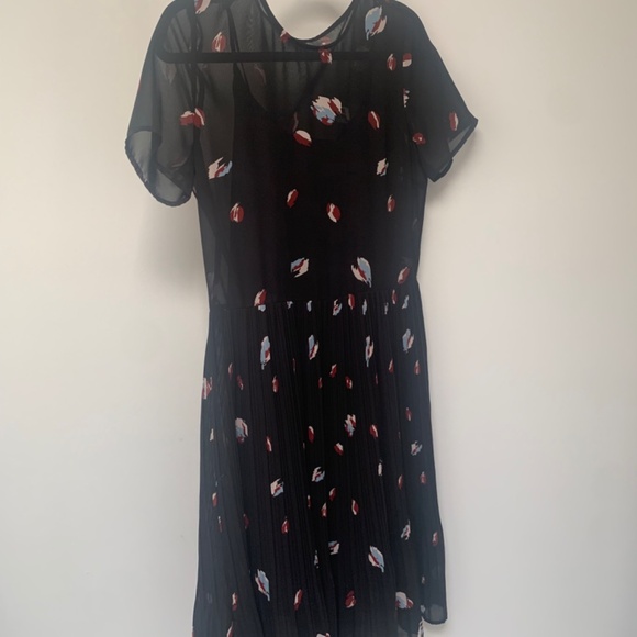 ASOS Selected Femme Printed Dress With Pleated Skirt - Black / EU 36 - Picture 7 of 7